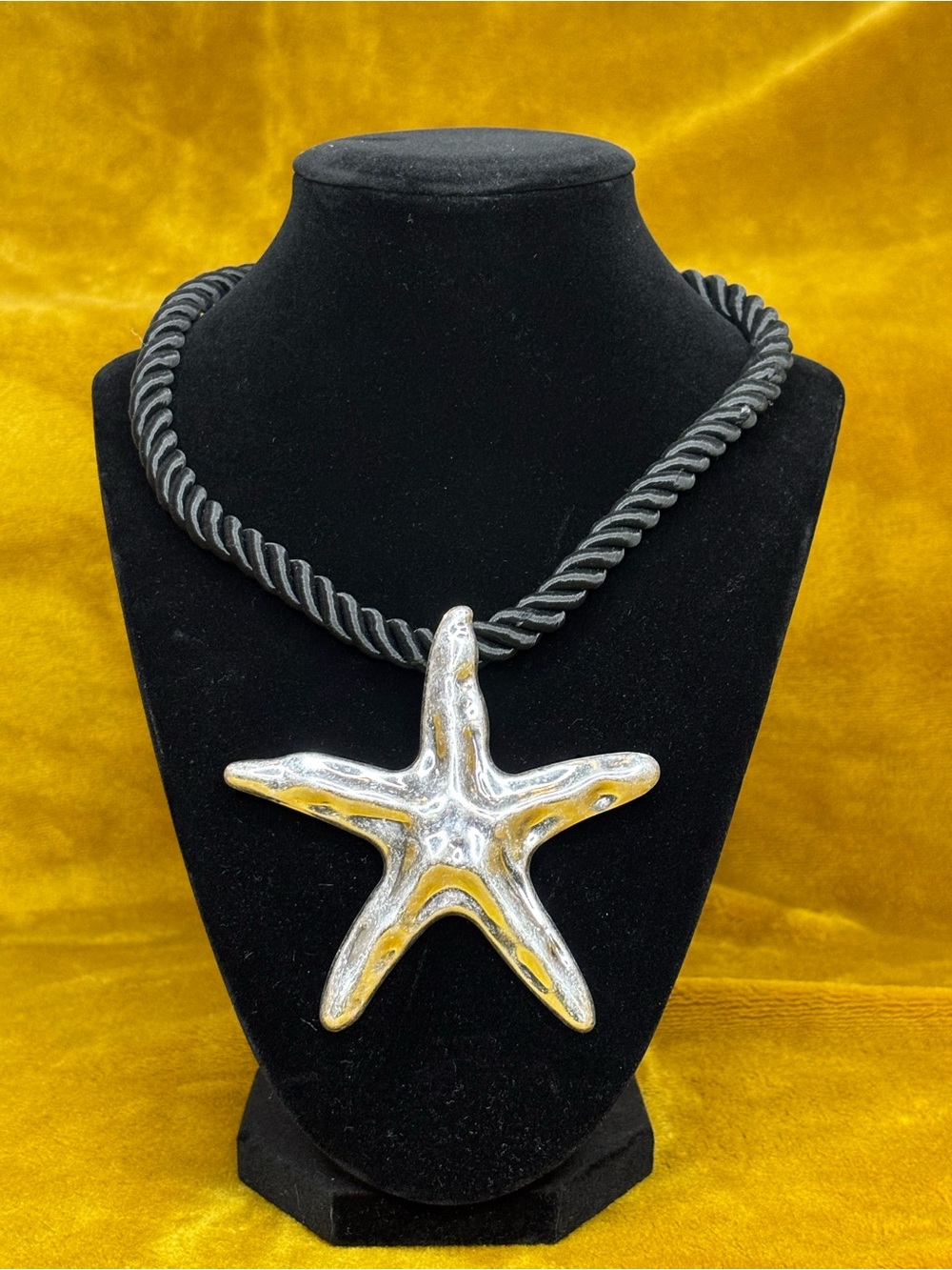 Starfish Pendant Rope Necklace in Silver and Gold Tones